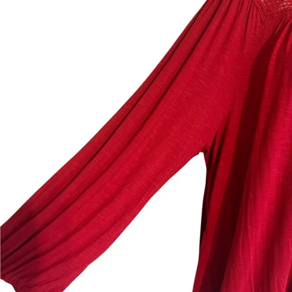 NWT Old Navy Red Crochet Square-Neck Peasant Top SIZE: 2X #K - Picture 5 of 12